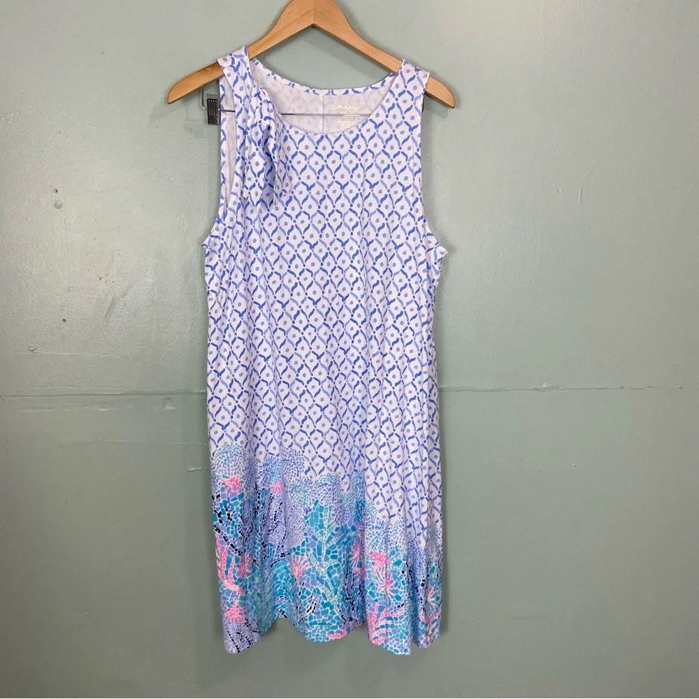 Lilly Pulitzer Luella Mini Dress XL Blue White Sleeveless